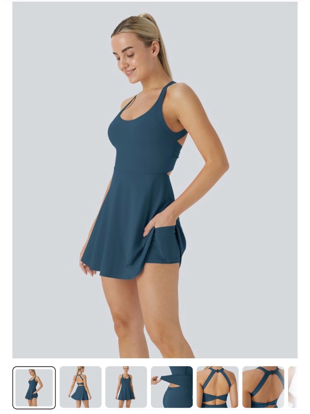 NWT SoftlyZero™ Airy Backless Twisted Cool Touch Dance Active Dress-Easy Peezy